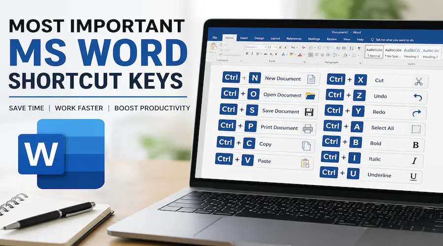 Most Important Microsoft Word Shortcut Keys